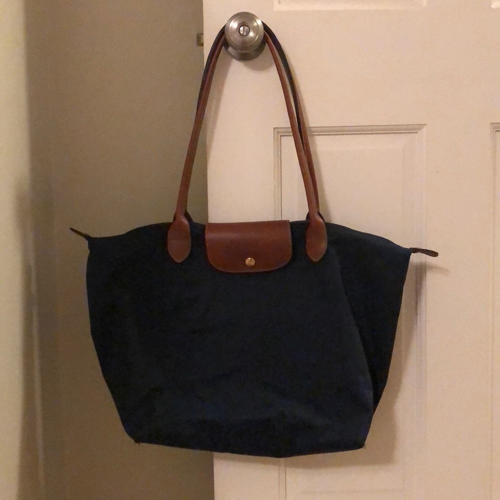 Longchamp bag navy blue gently loved medium size